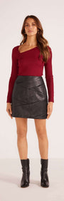 Leena Pu Mini Skirt-MINKPINK
