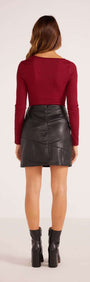 Leena Pu Mini Skirt-MINKPINK