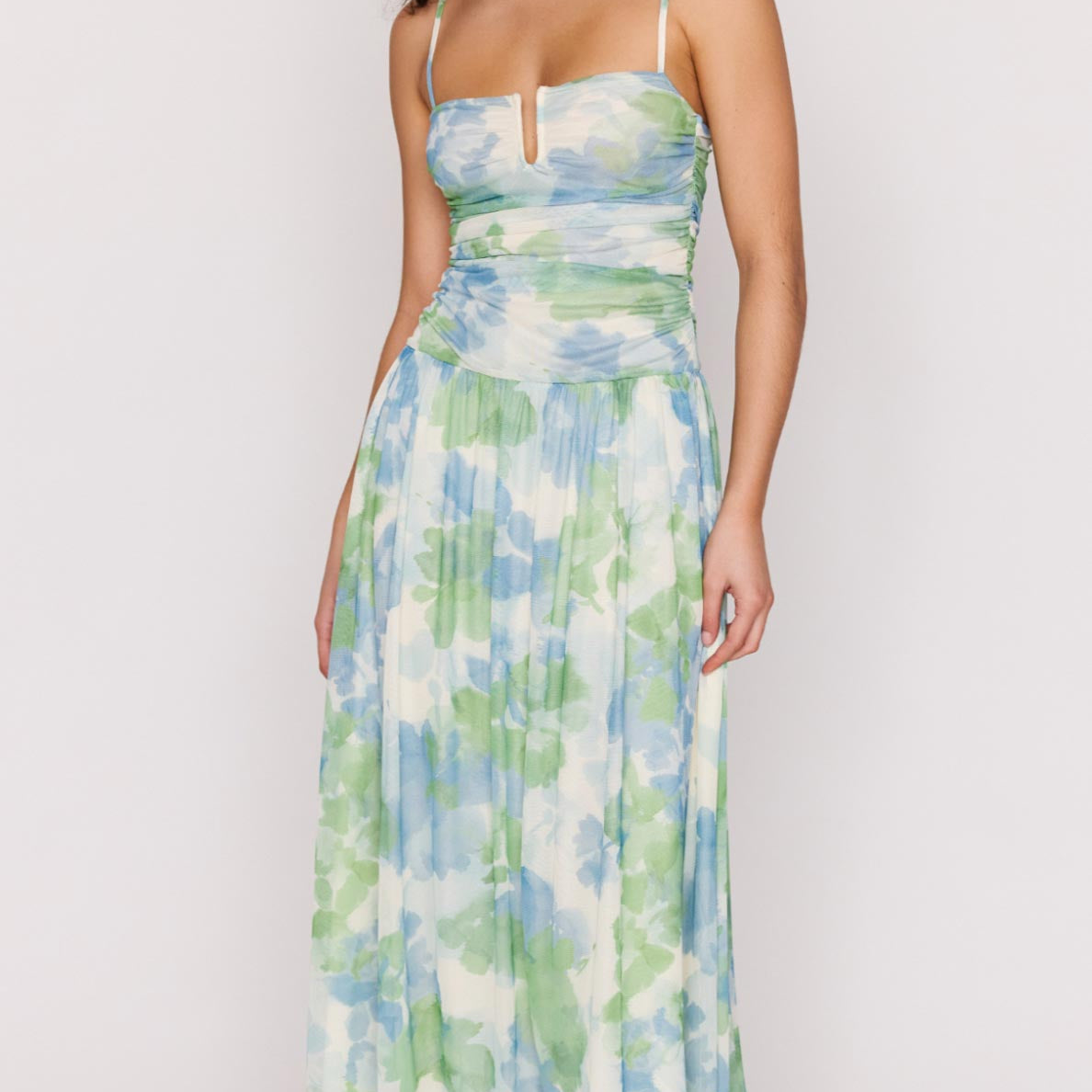 Watercolour Mesh Maxi Dress