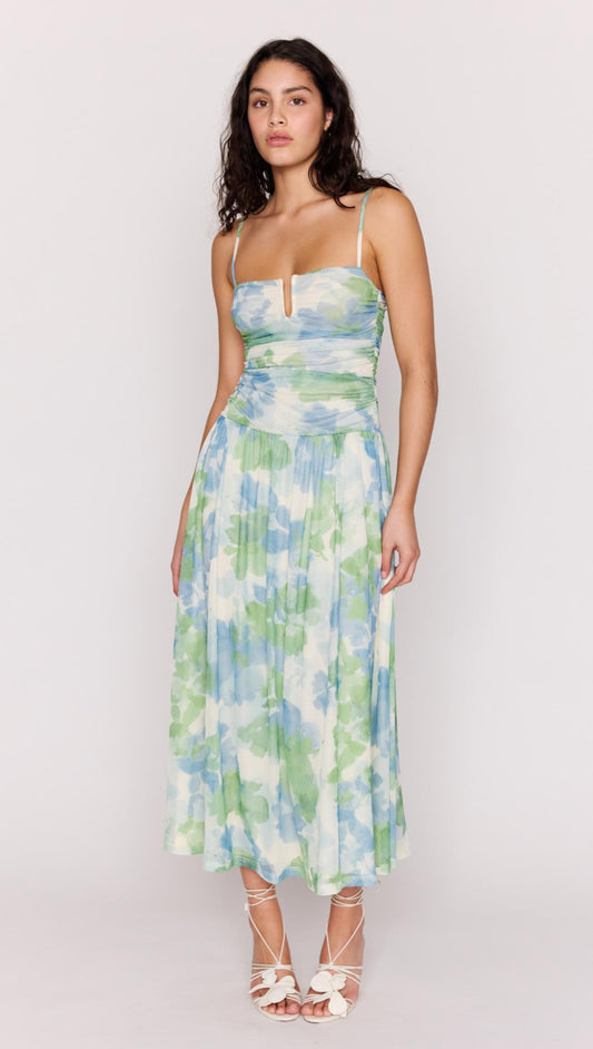 Watercolour Mesh Maxi Dress