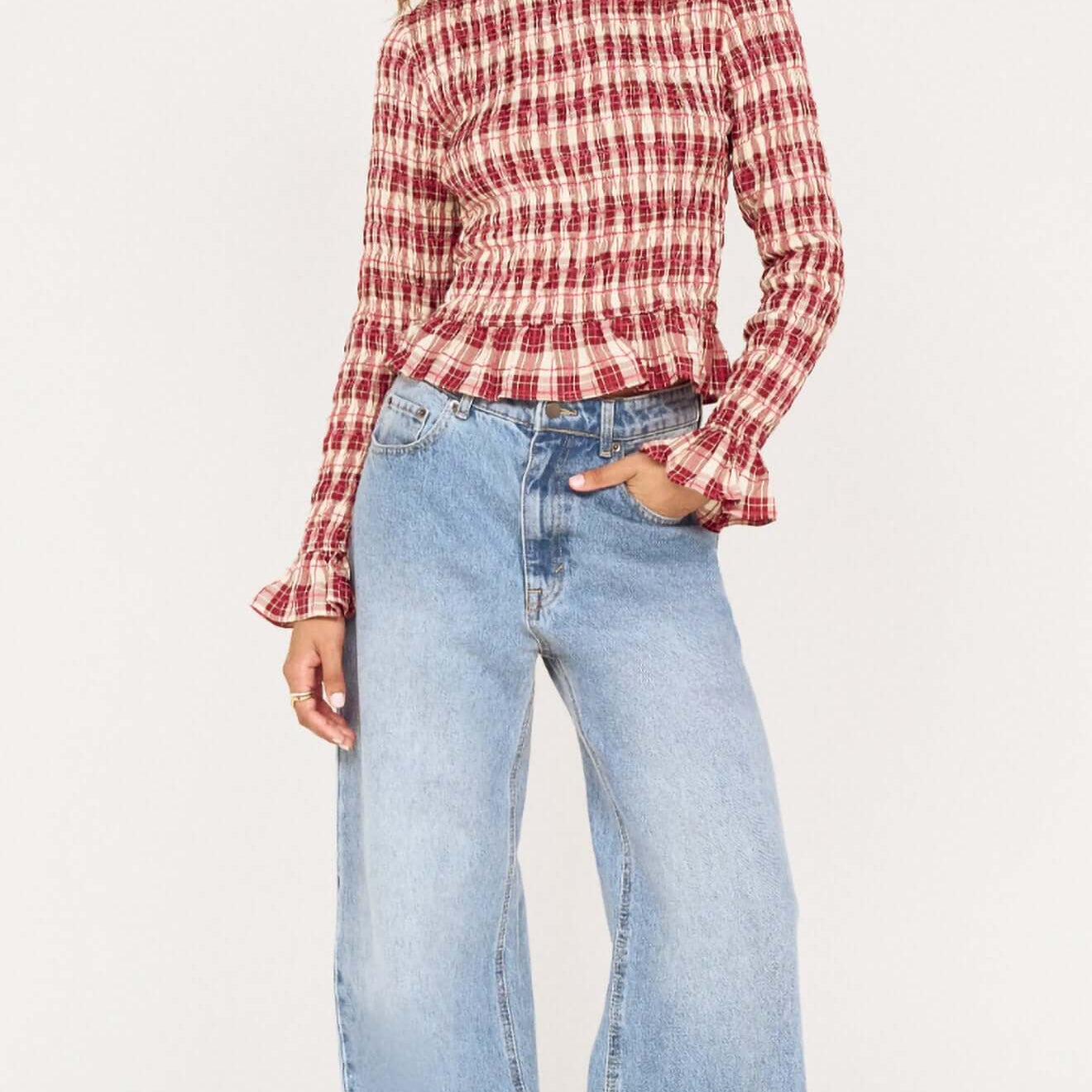 Mid-Rise Slouchy Wide Leg Jeans