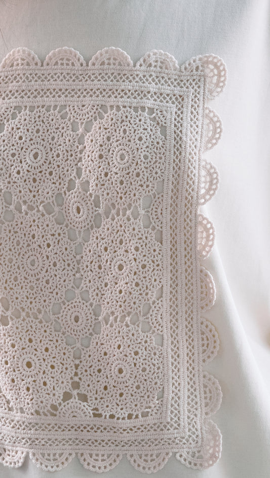 Crochet Detail Oversized T Shirt