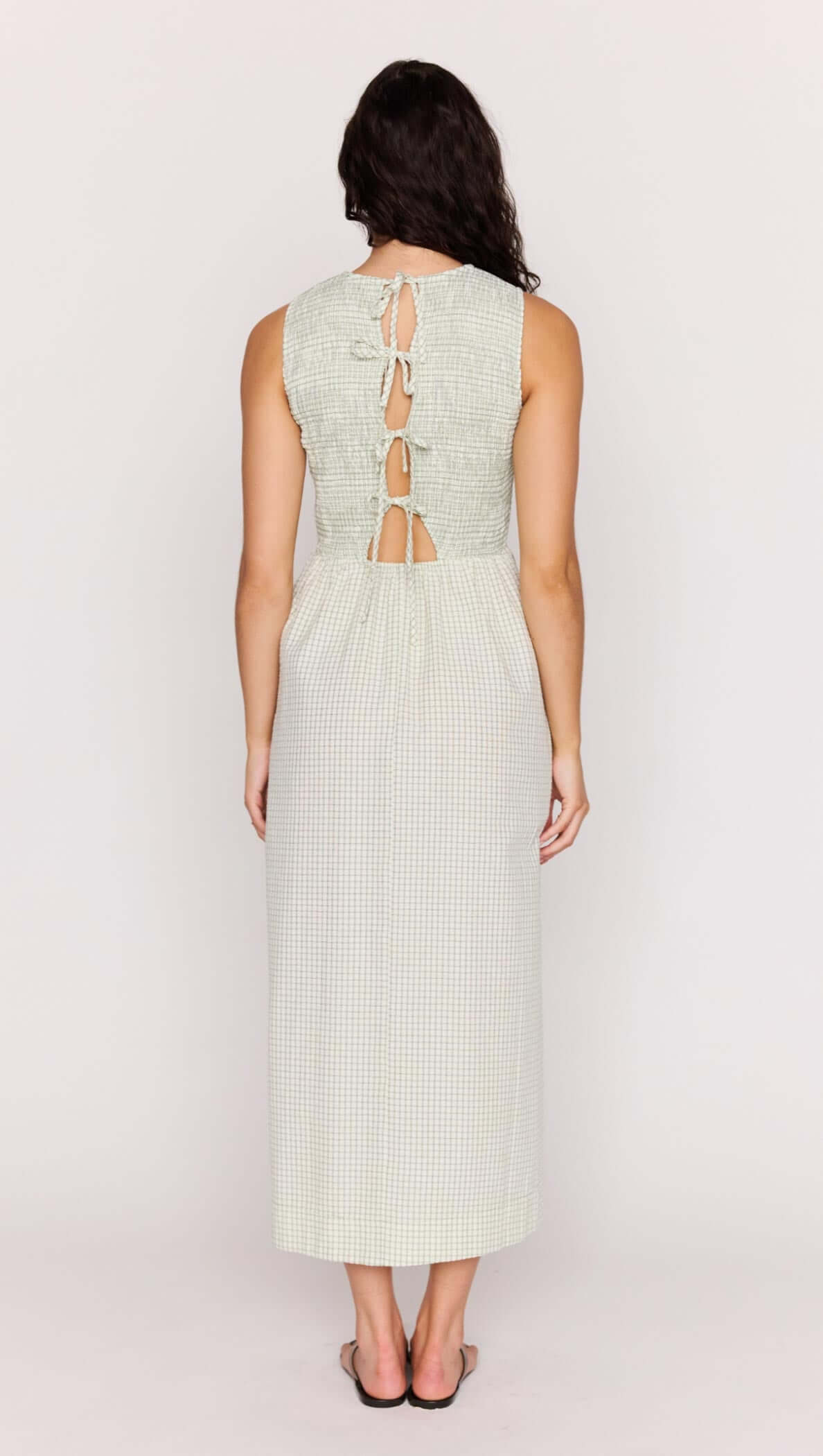 Green Gingham Smocked Midi Dress – MINKPINK