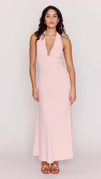 Pink Halter Neck Ruched Midi Dress – MINKPINK