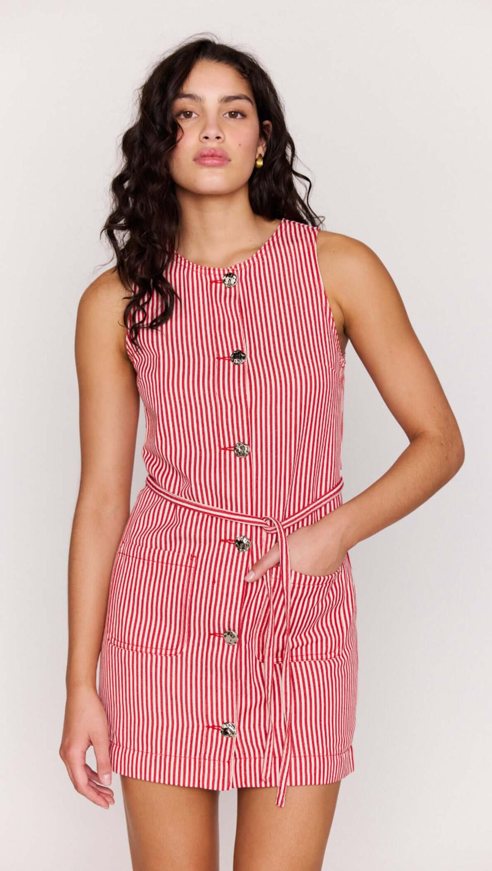 shift red dress Alfalfa Mini Floral Check Long sleeves Freya Stripe Shift Dress (Red)