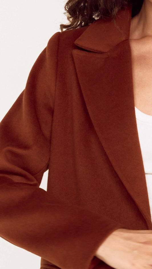 Soft Touch Tailored Coat in Chocolate