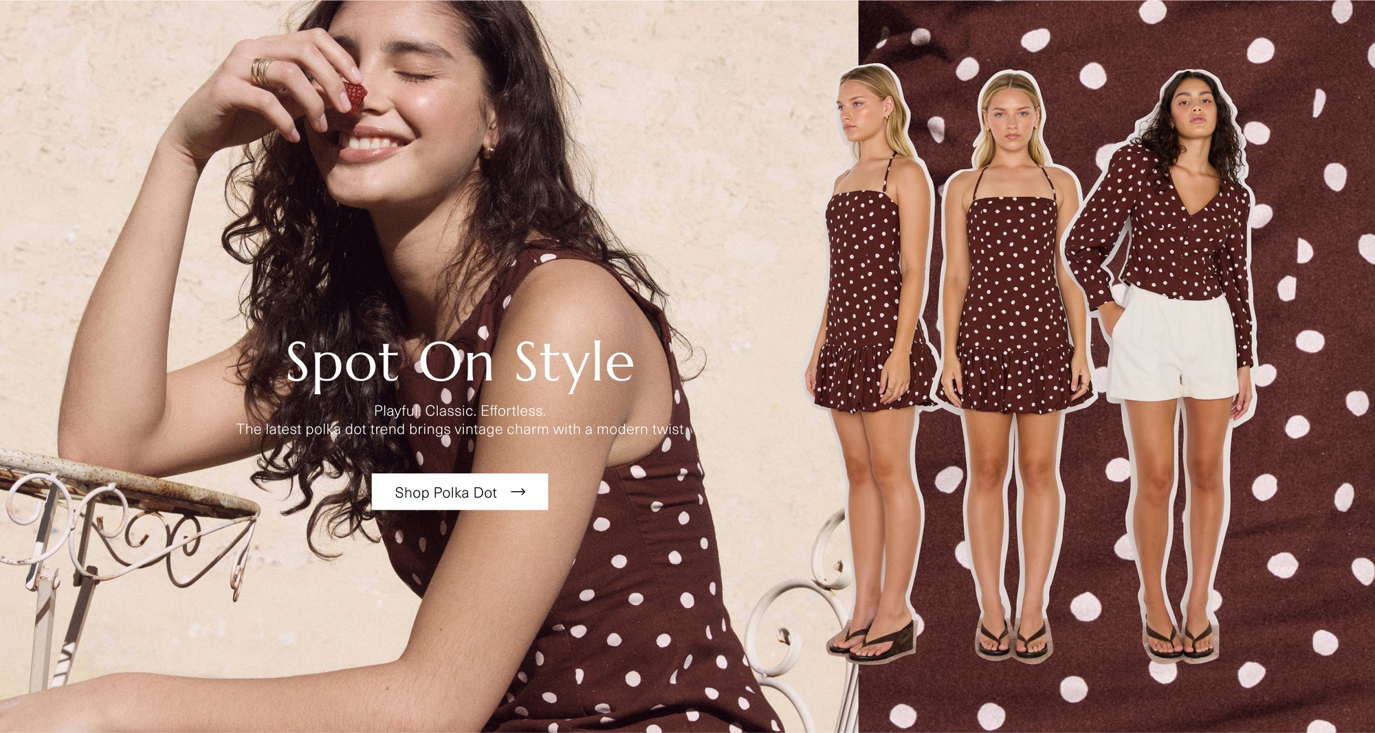 Polka Dot Trend Dresses and Tops - brown spots