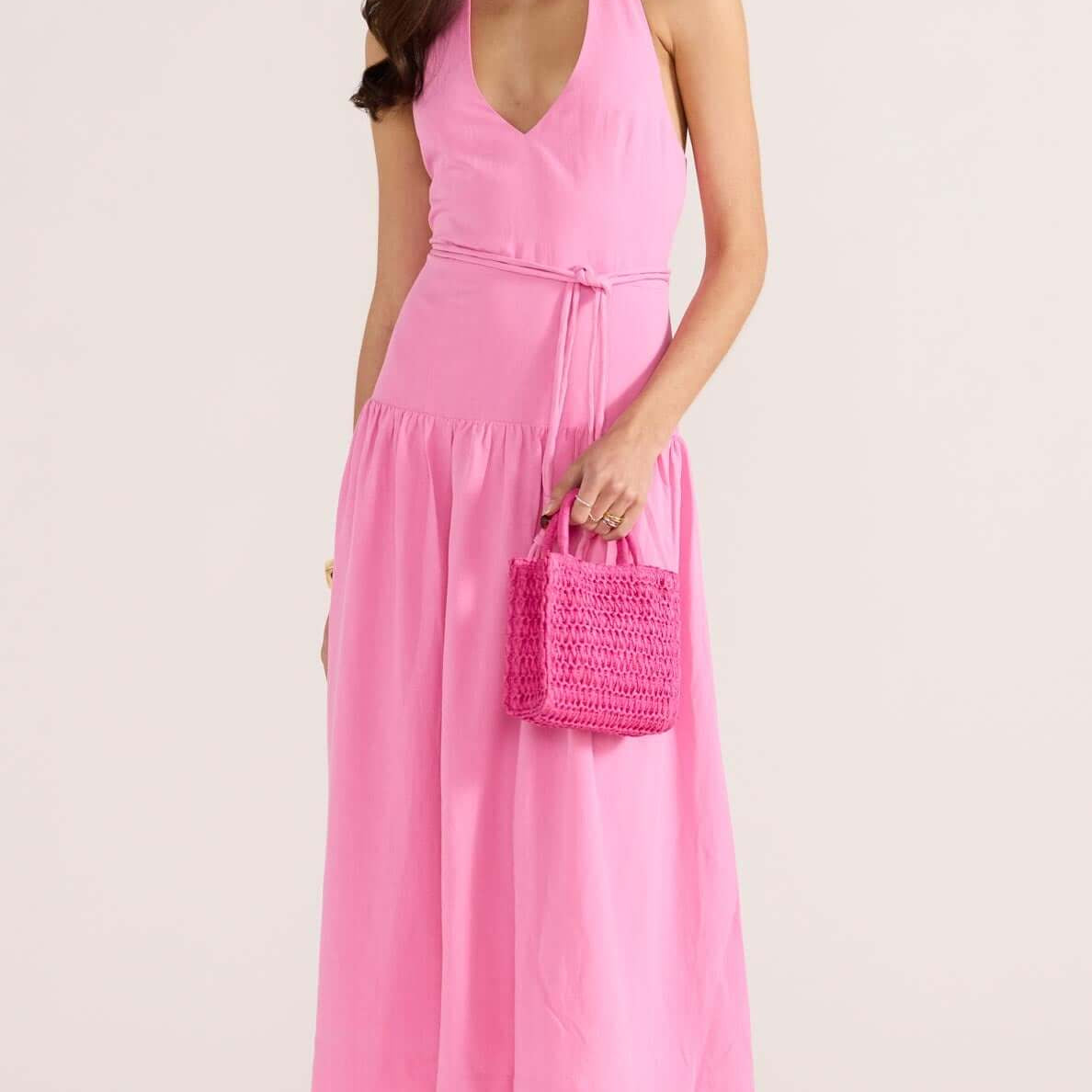 Melody Drop Waist Midi Dress - Hot Pink MINKPINK Melody Drop Waist Midi Dress - Hot Pink MINKPINK