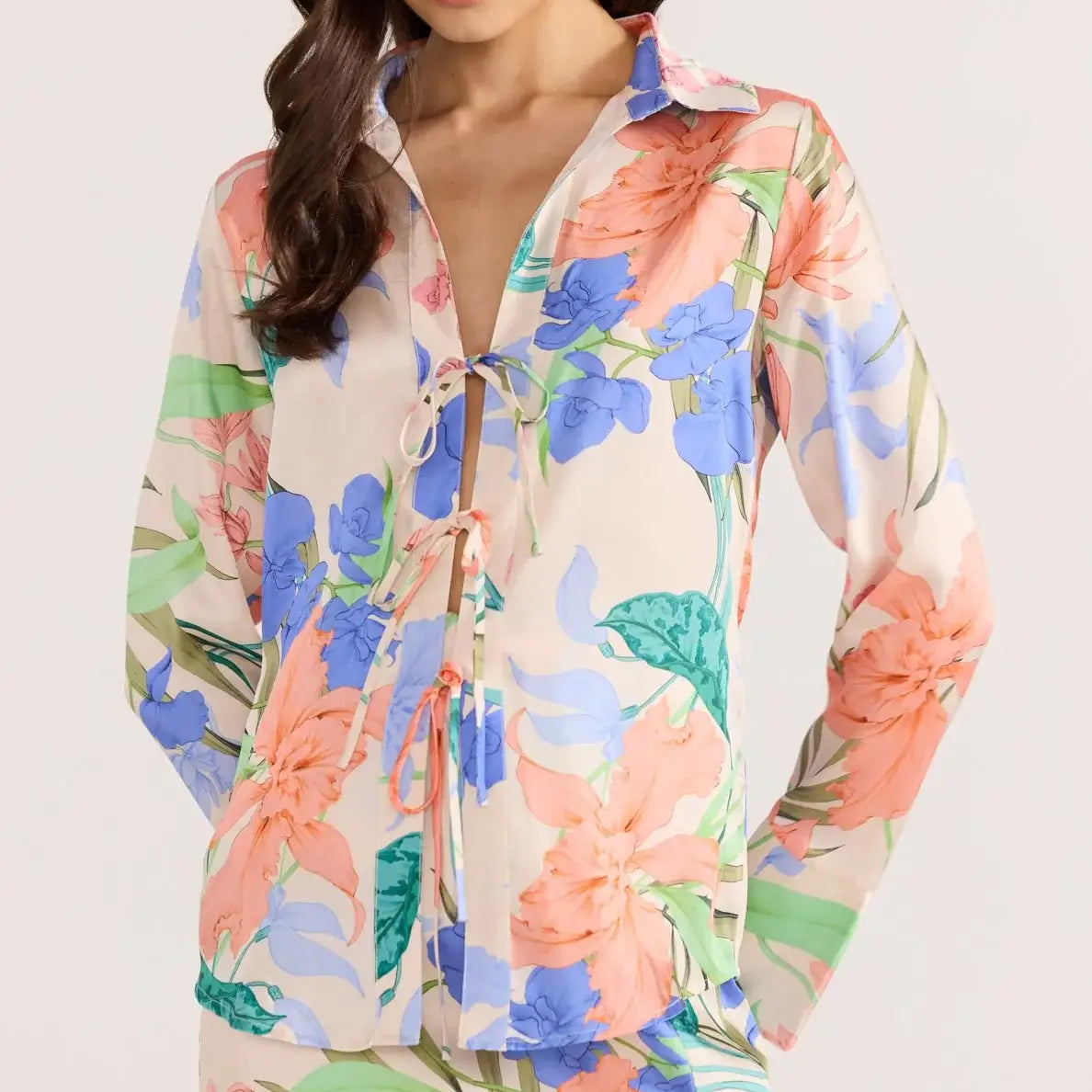 Ravina Tie Shirt-TOPS - LONG SLEEVE-MINKPINK