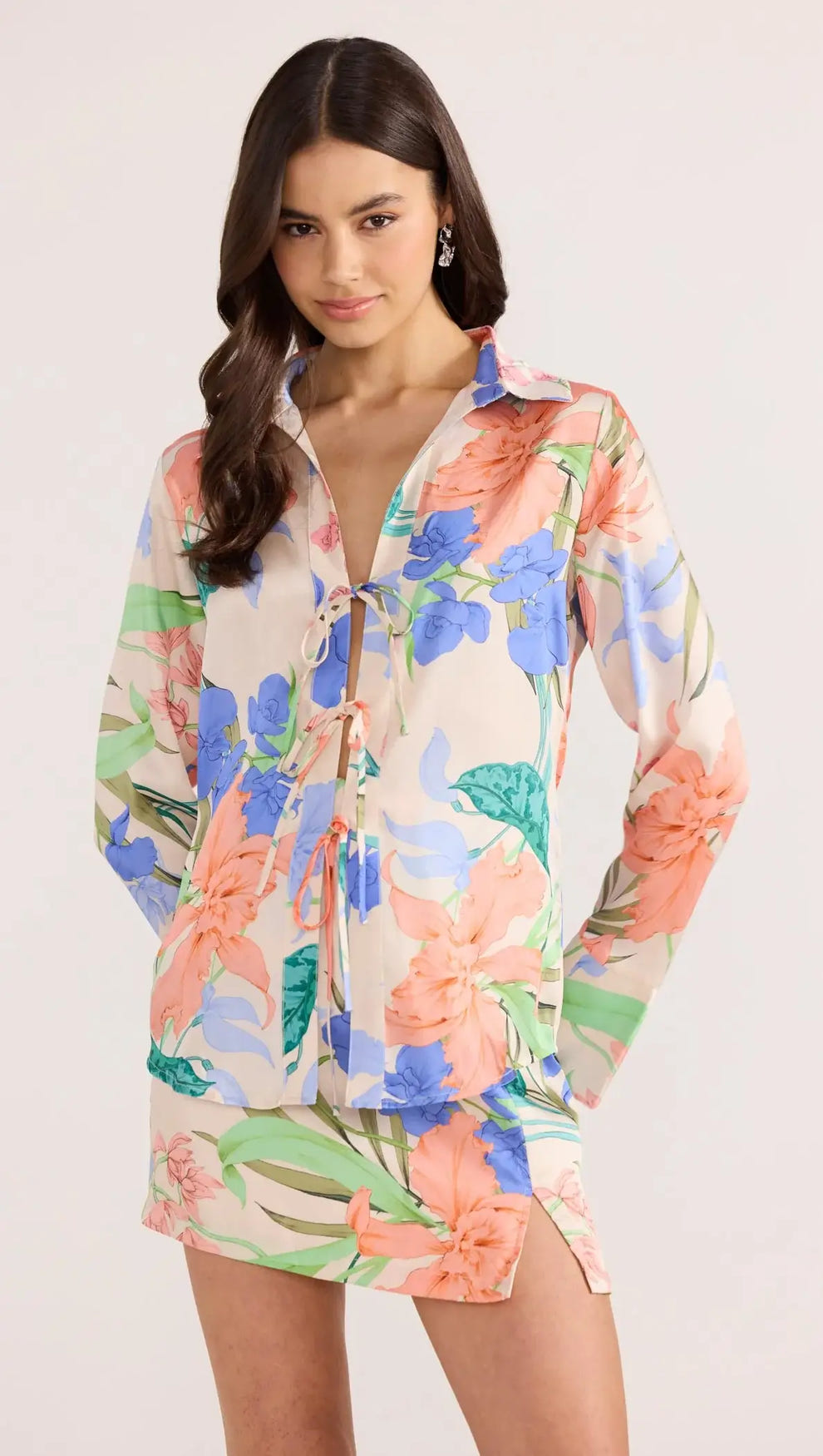 Ravina Tie Shirt-TOPS - LONG SLEEVE-MINKPINK