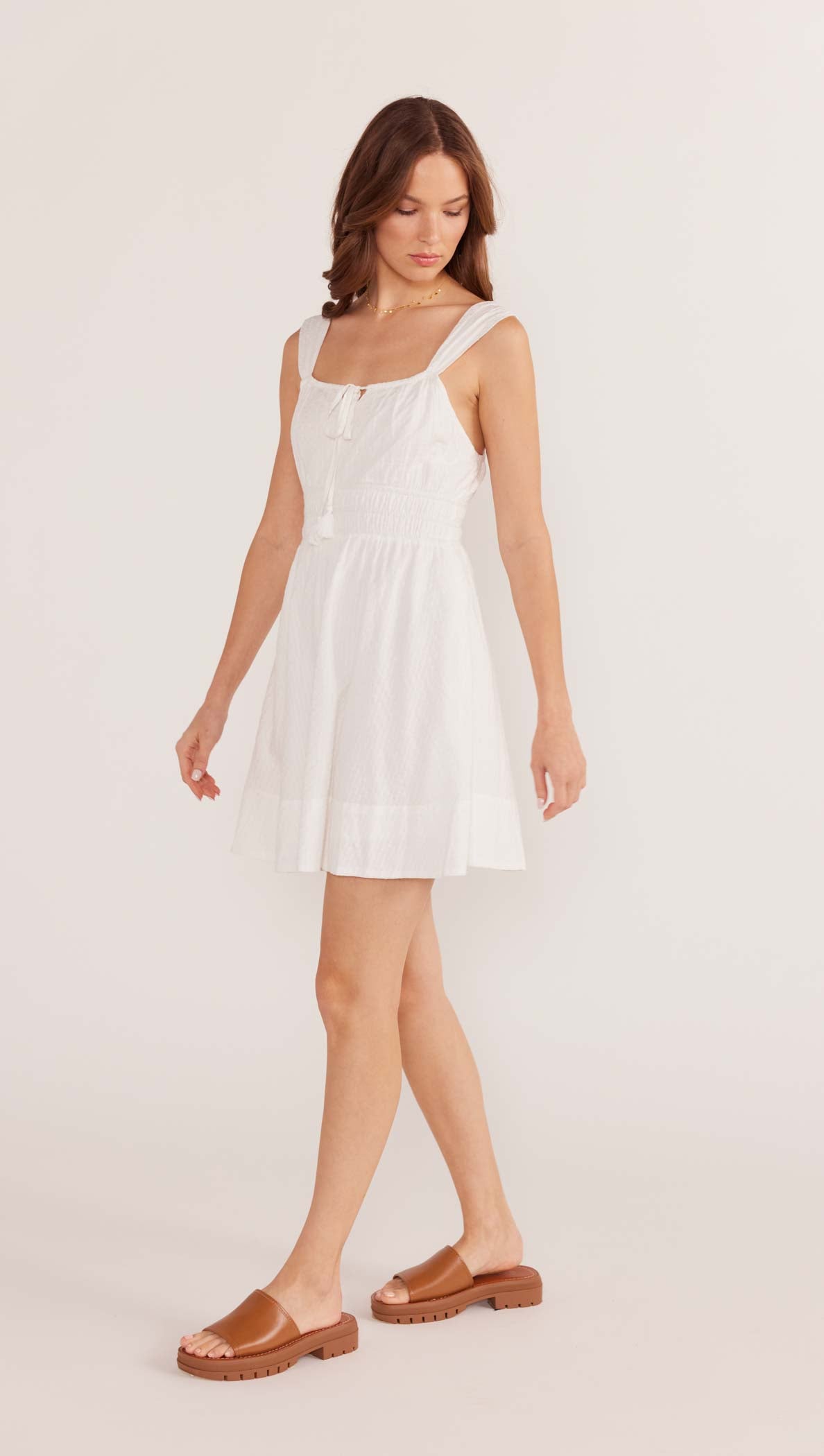 Lotus Drawstring Mini Dress-MINKPINK