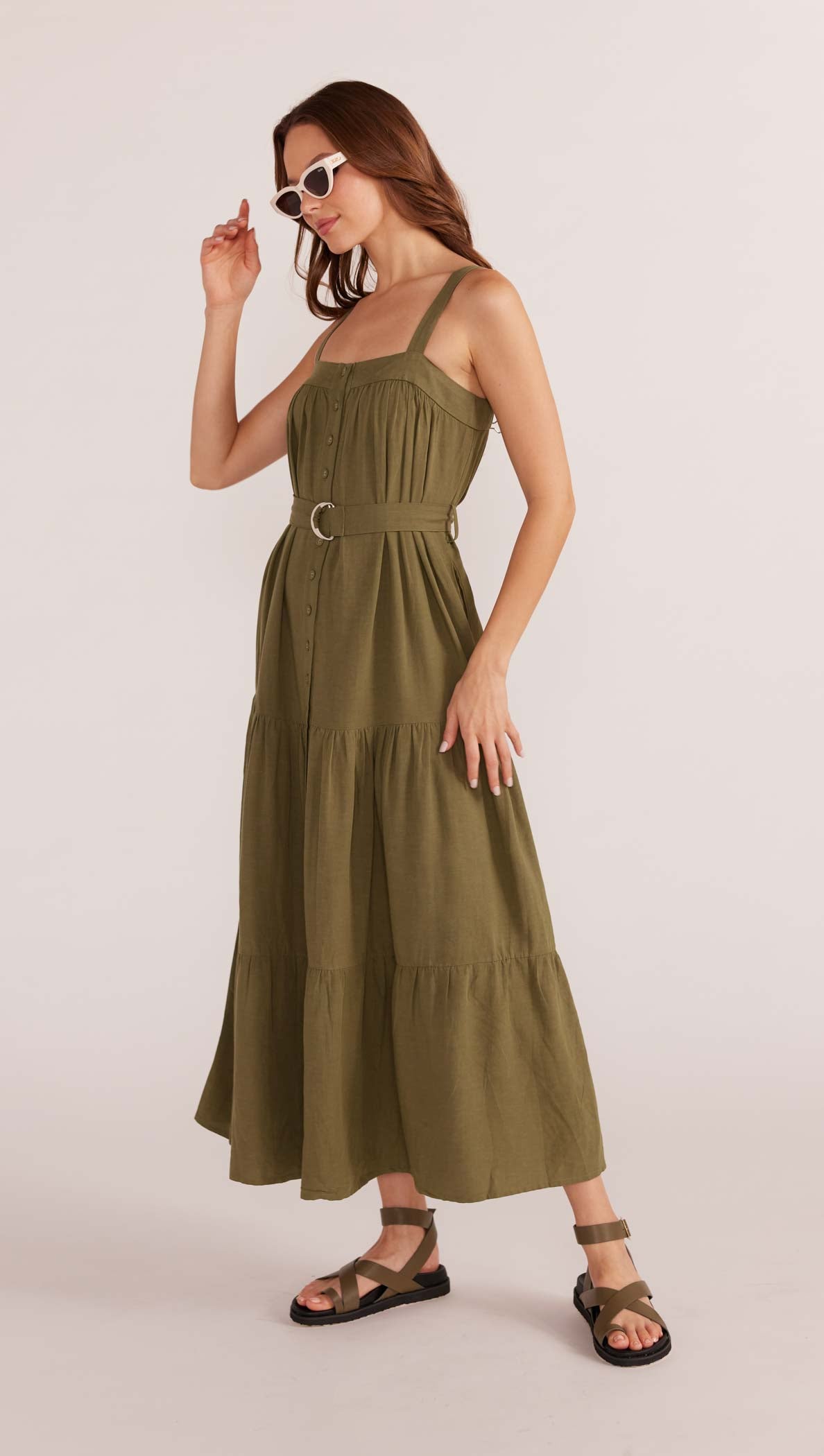 ★ MARRON EDITION★ 25 Summer_ Natural Layered Dress Amara Tiered Midi Dress - Final Sale - MINKPINK