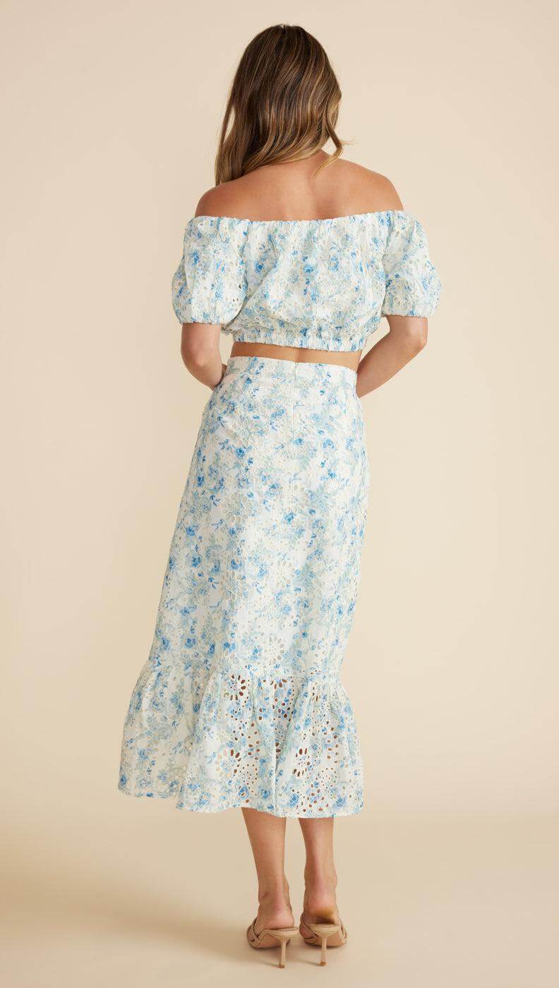 ZEPHYR RUFFLED MIDI SKIRT-MINKPINK