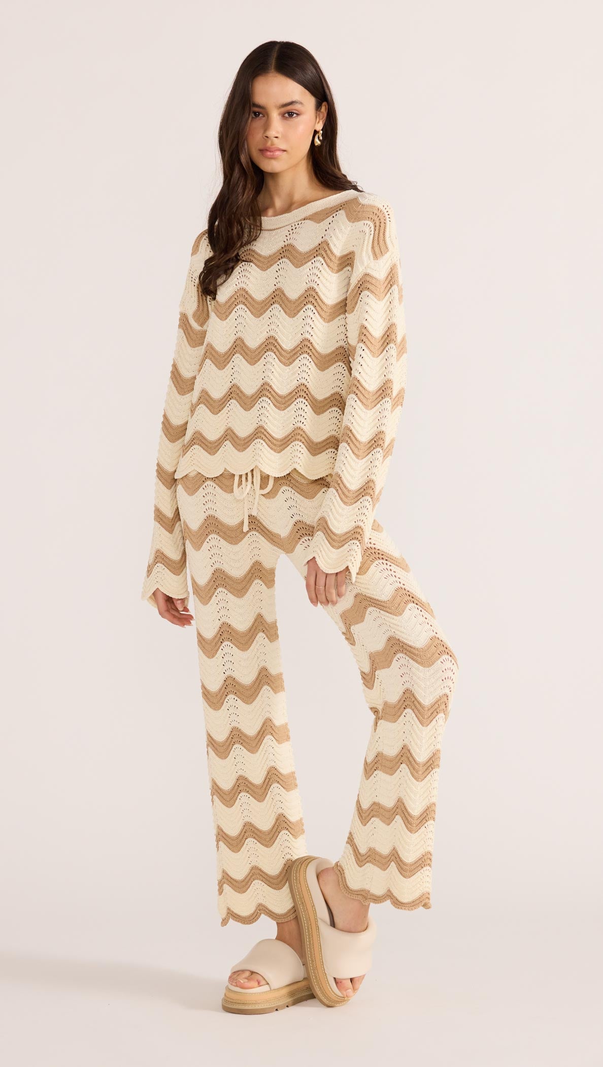 BROOKE CROCHET WAVE SWEATER-TOPS - LONG SLEEVE-MINKPINK