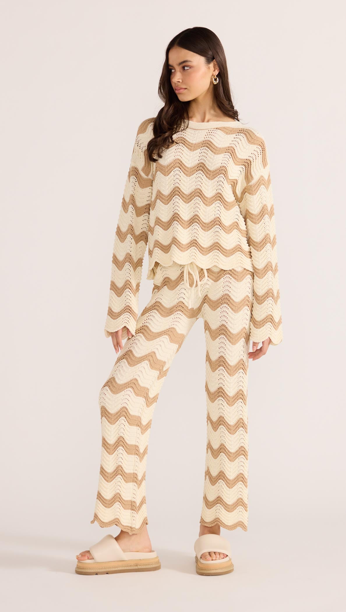 BROOKE CROCHET WAVE SWEATER-TOPS - LONG SLEEVE-MINKPINK