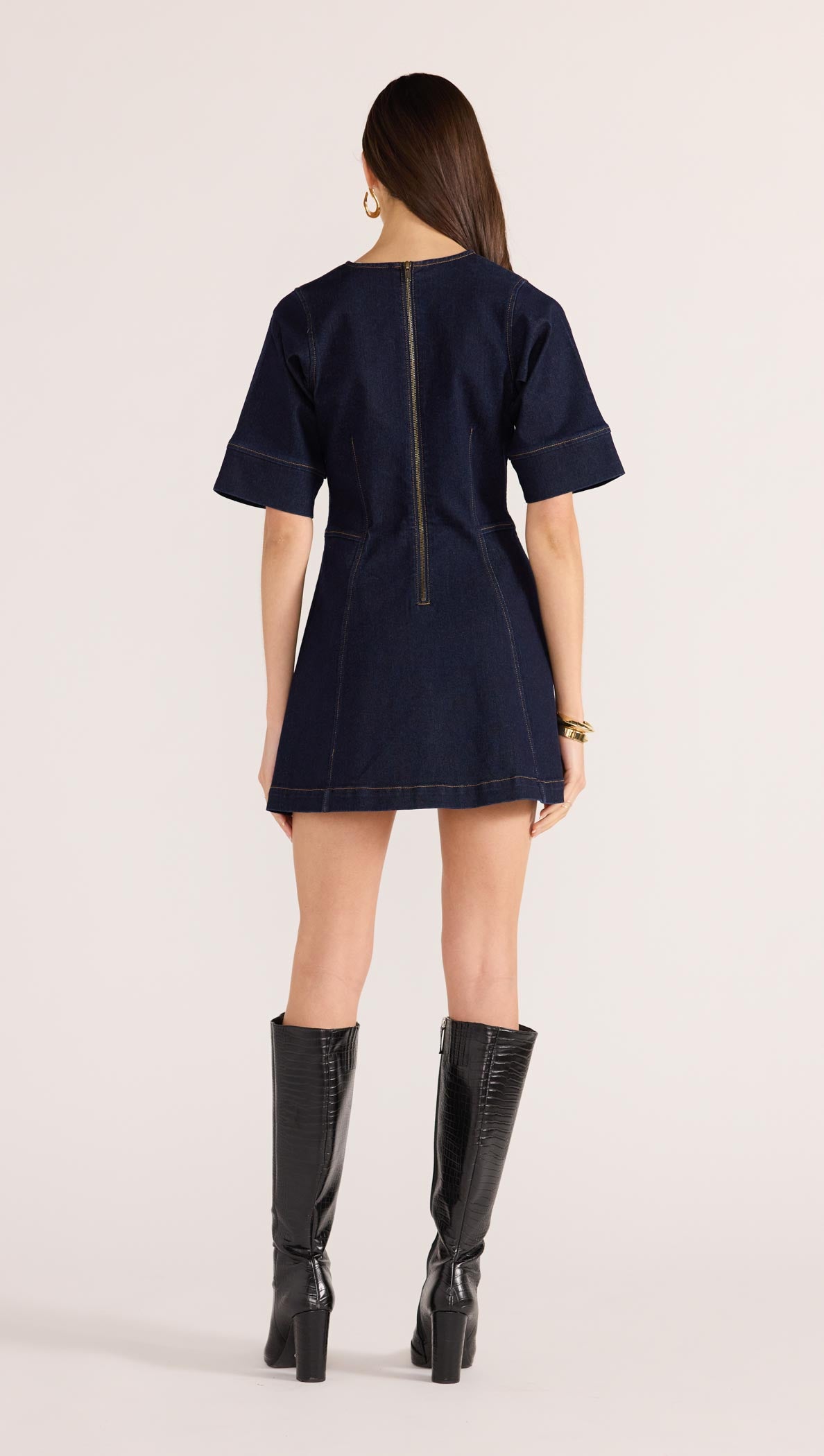 CAMILLA DENIM PANEL MINI DRESS-DRESSES - MINI-MINKPINK