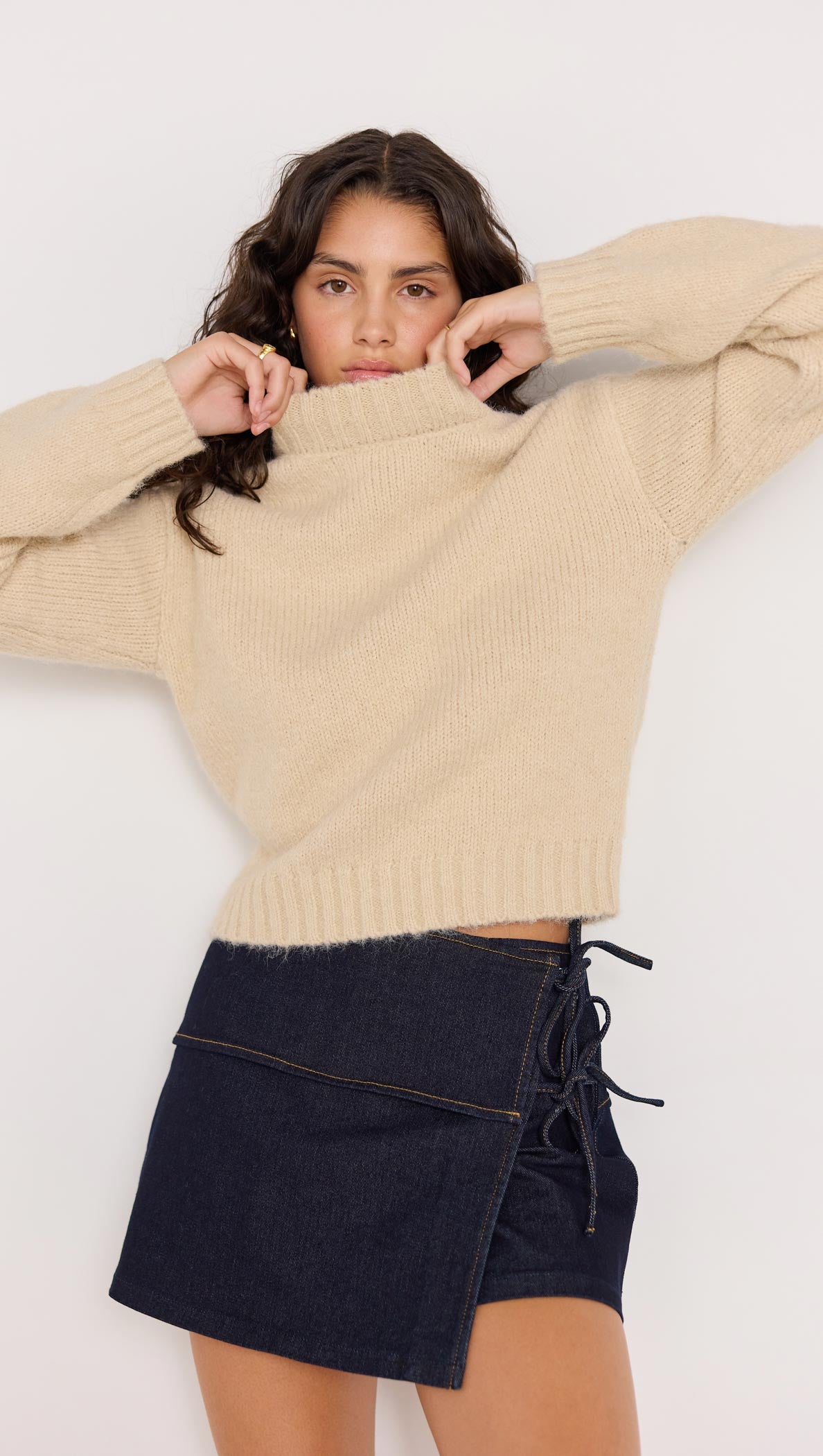 CAMILLA DENIM TIE WRAP SKORT-SKIRTS - MINI-MINKPINK