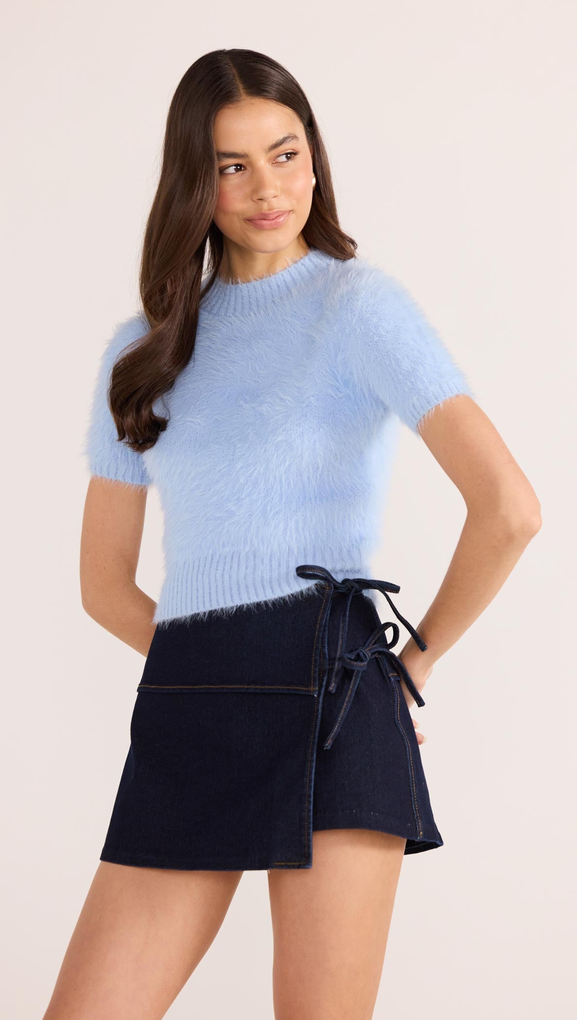 CLOVER FLUFFY KNIT TEE-TOPS - SHORT SLEEVE-MINKPINK