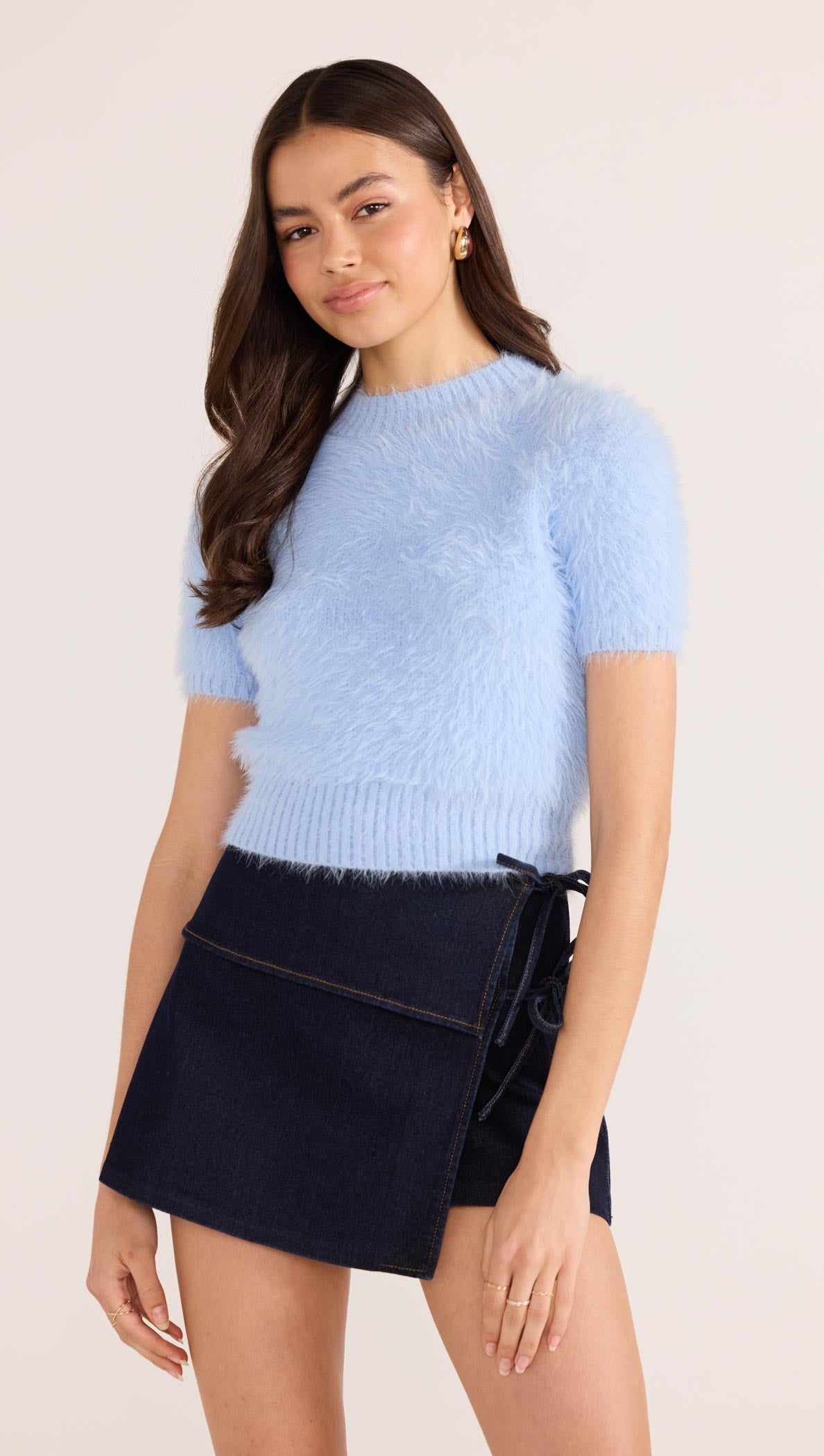 CLOVER FLUFFY KNIT TEE-TOPS - SHORT SLEEVE-MINKPINK