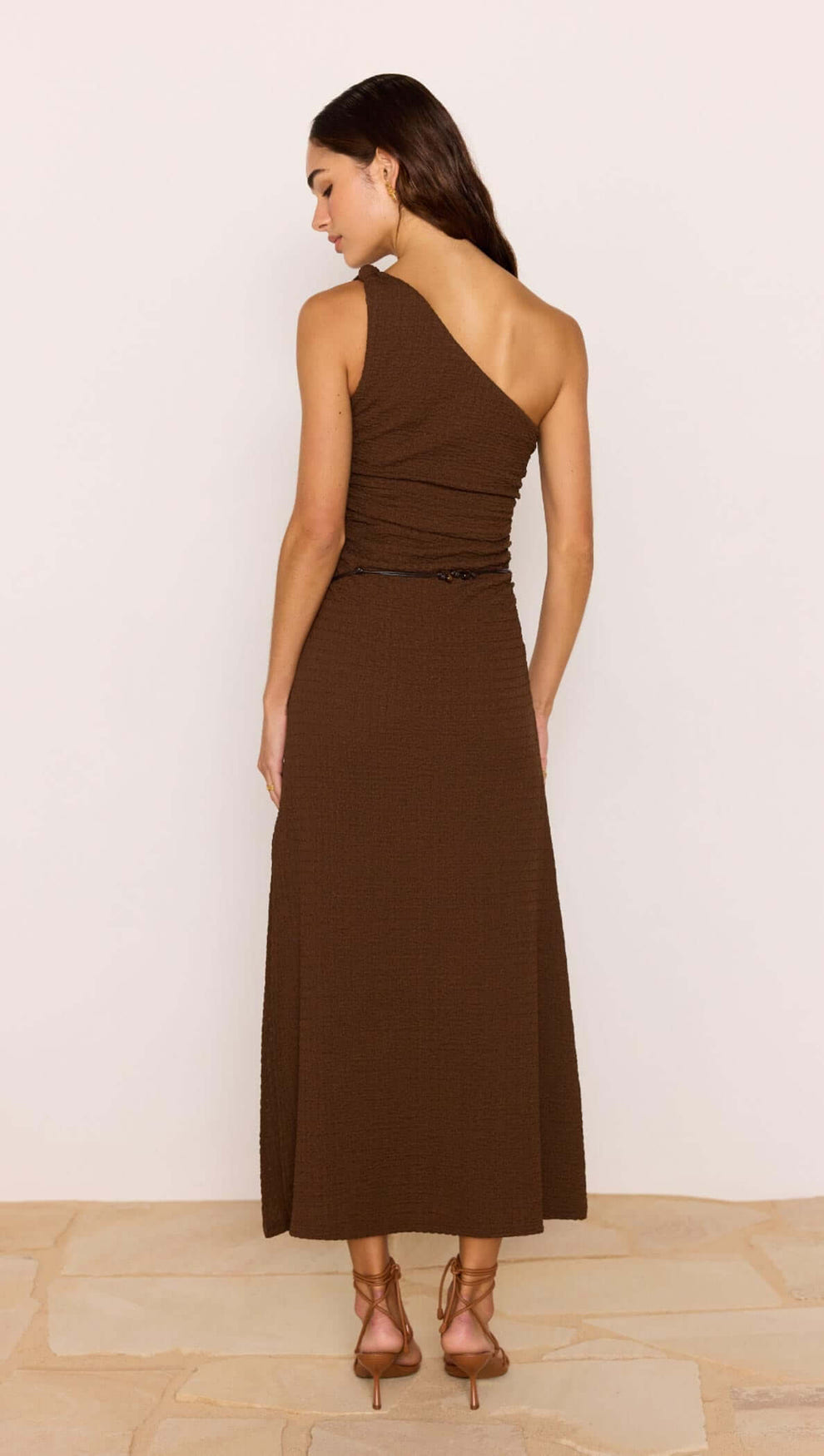 chocolate brown a line dress Scarf Detail Bandeau A Line Mini Dress In Chocolate Brown Woven | EGO US