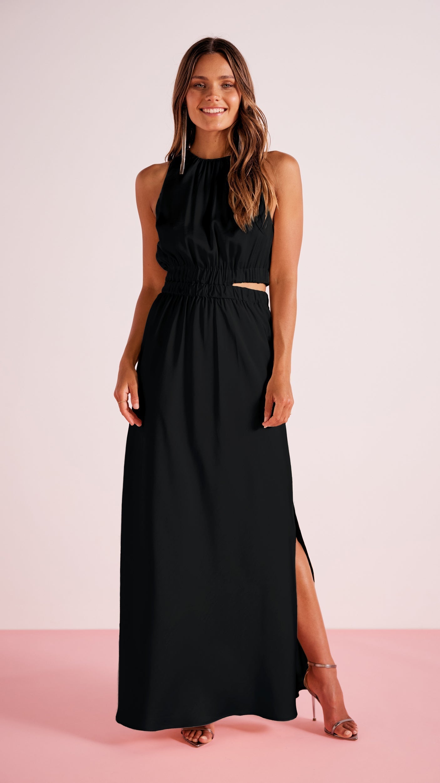 114_MG23X2454_Minkpink_8483-BLACKcopy-FINLAY SATIN GOWN BLACK-MINKPINK