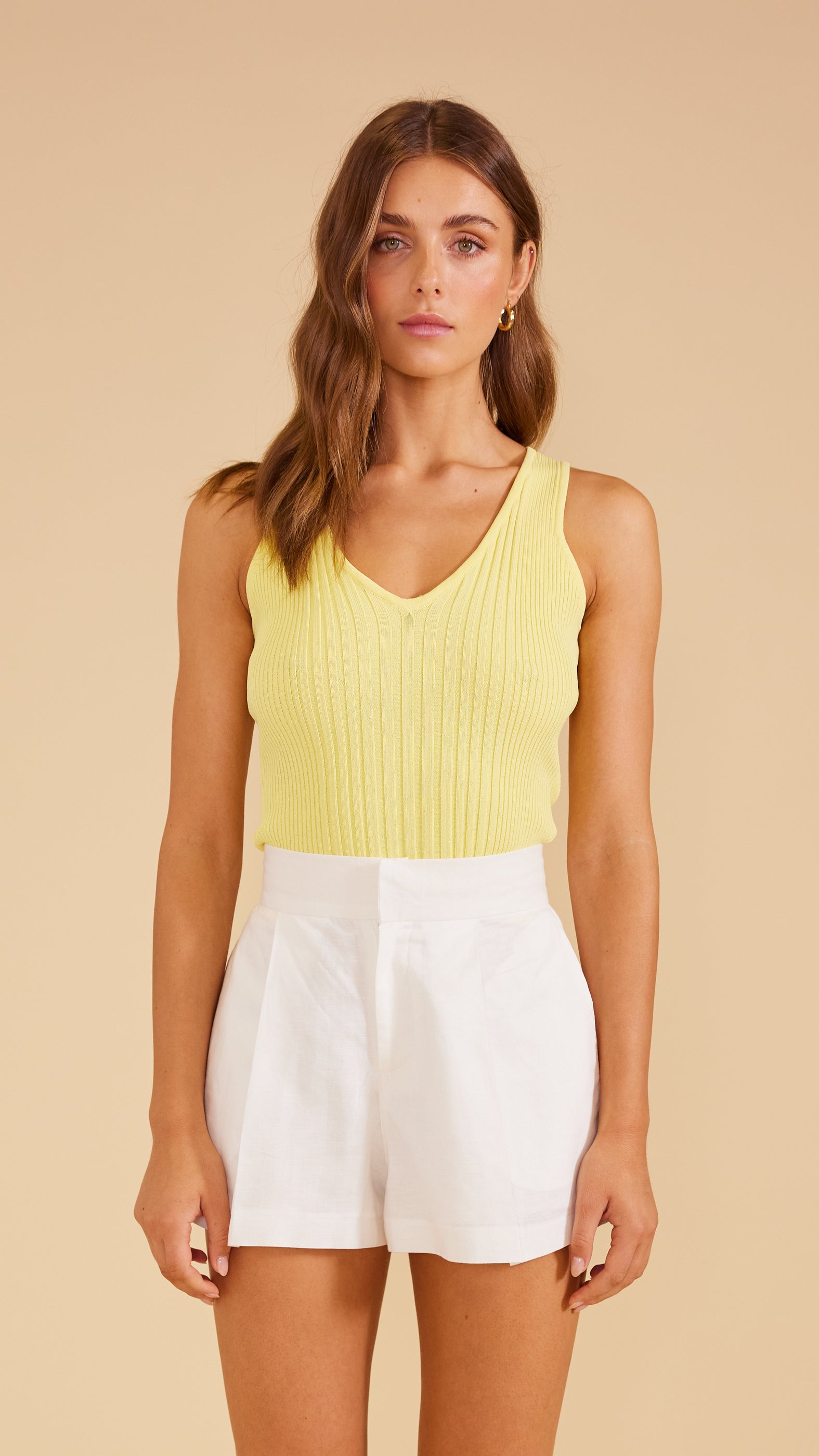 GAIA KNIT TANK LEMON-KNITWEAR - TOPS-MINKPINK