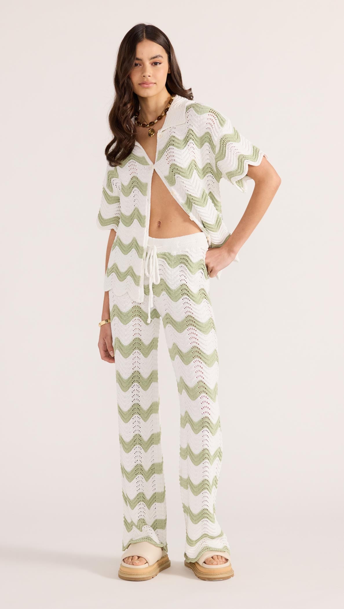JAYDEN CROCHET WAVE PANT-PANTS-MINKPINK