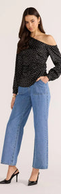 Jemma Polka Blouse-TOPS - LONG SLEEVE-MINKPINK