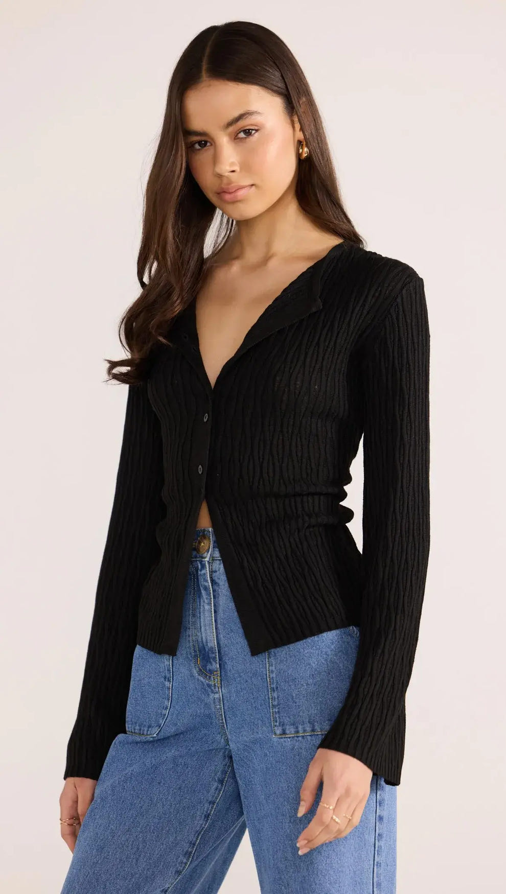 Johnna Button Knit Top-KNITWEAR - CARDIGANS-MINKPINK