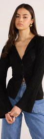 Johnna Button Knit Top-KNITWEAR - CARDIGANS-MINKPINK