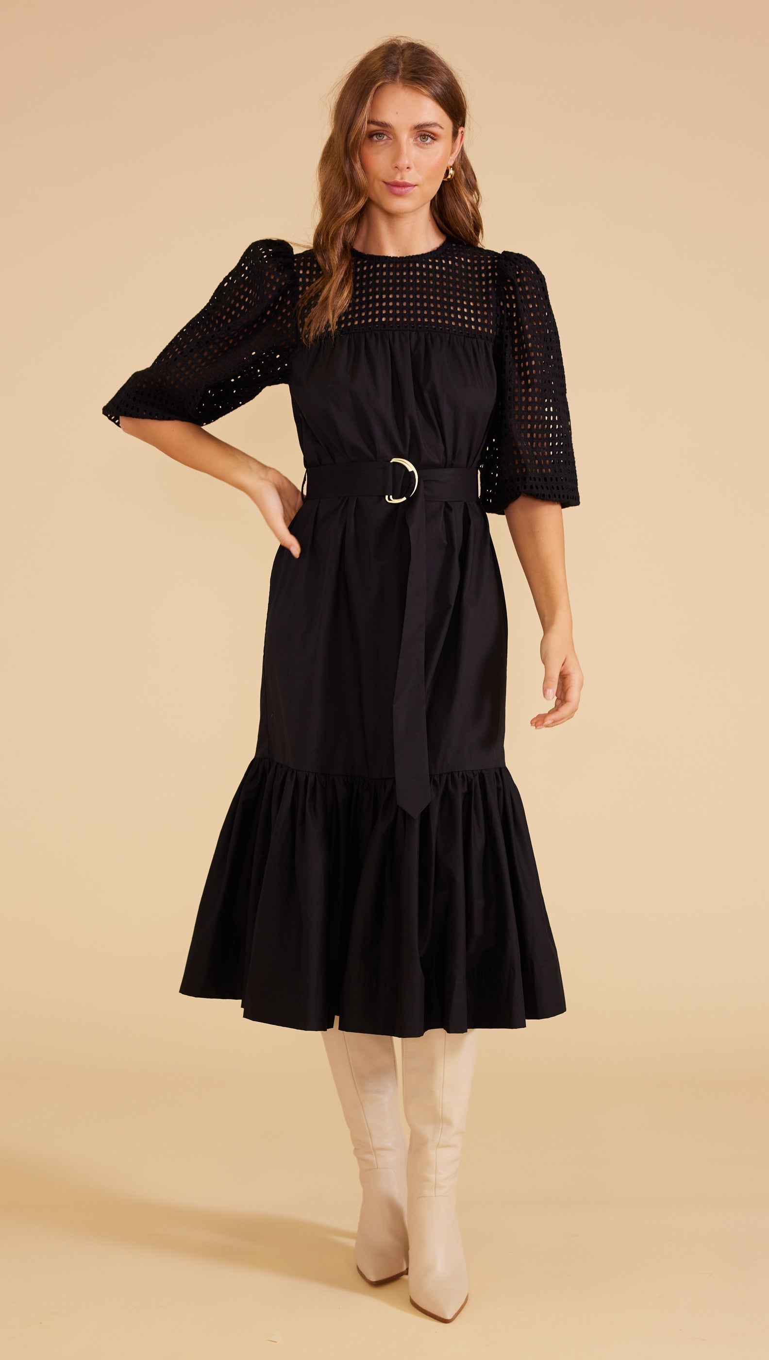 LUCIA BELTED MIDI DRESS-MINKPINK