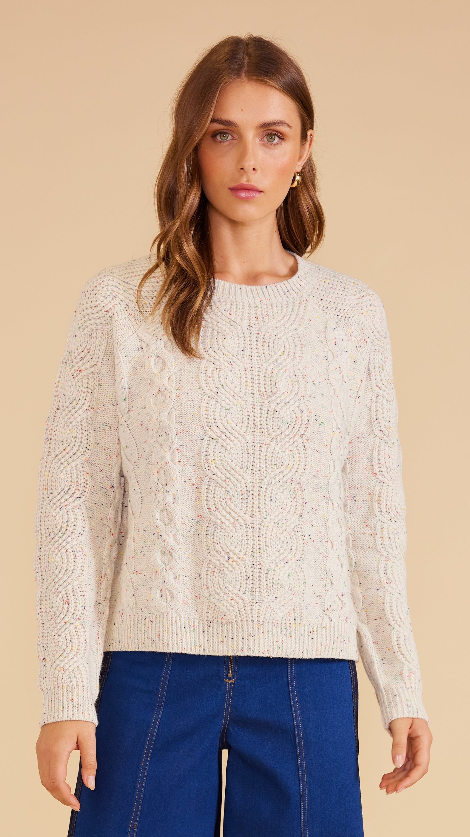 LYDIA KNIT JUMPER NATURAL-KNITWEAR-MINKPINK