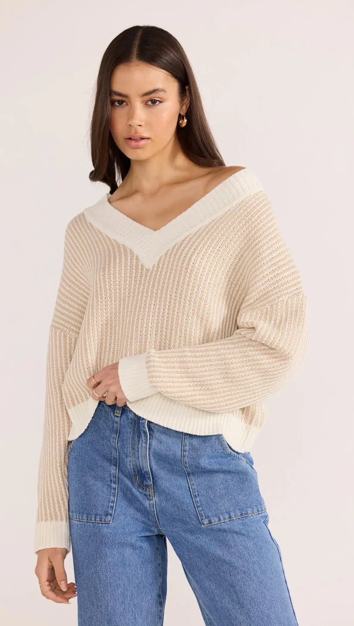 Megan V-Neck Sweater-KNITWEAR - JUMPERS-MINKPINK