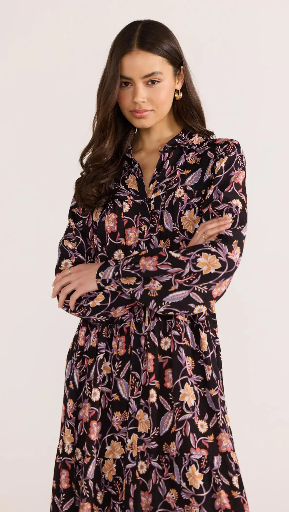 Regal Long Sleeve Midi Dress-DRESSES - MIDI-MINKPINK