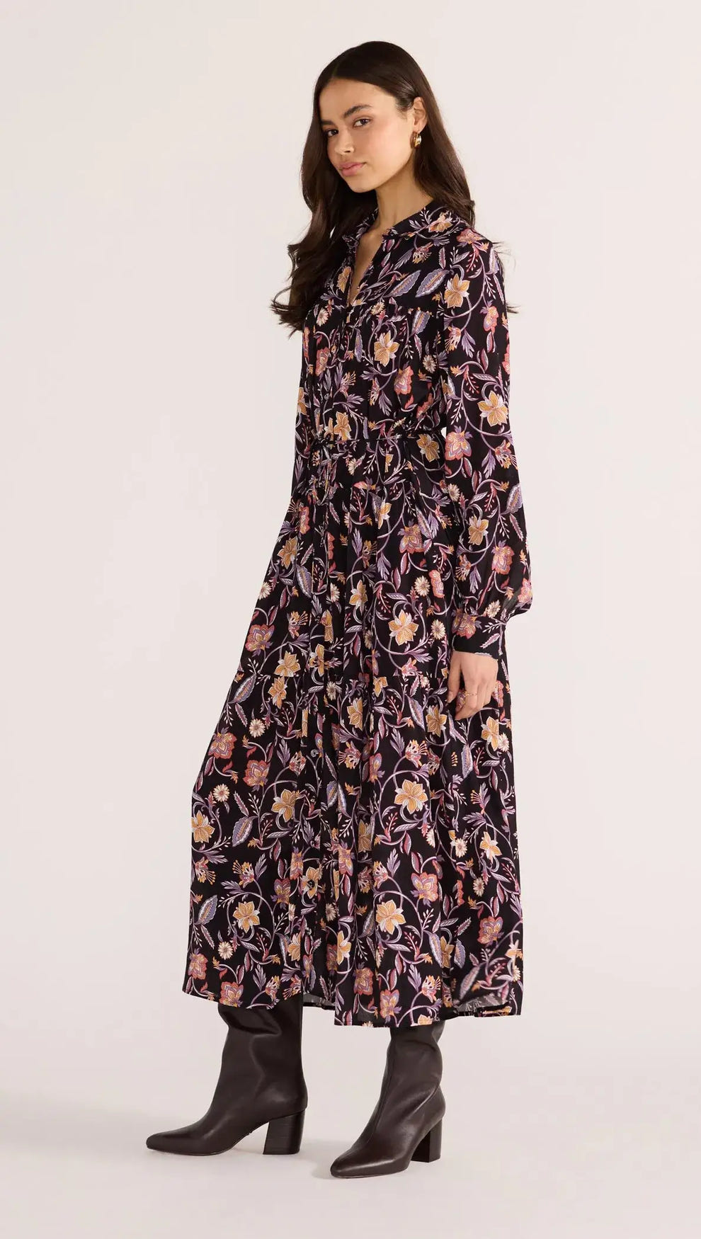 Regal Long Sleeve Midi Dress-DRESSES - MIDI-MINKPINK