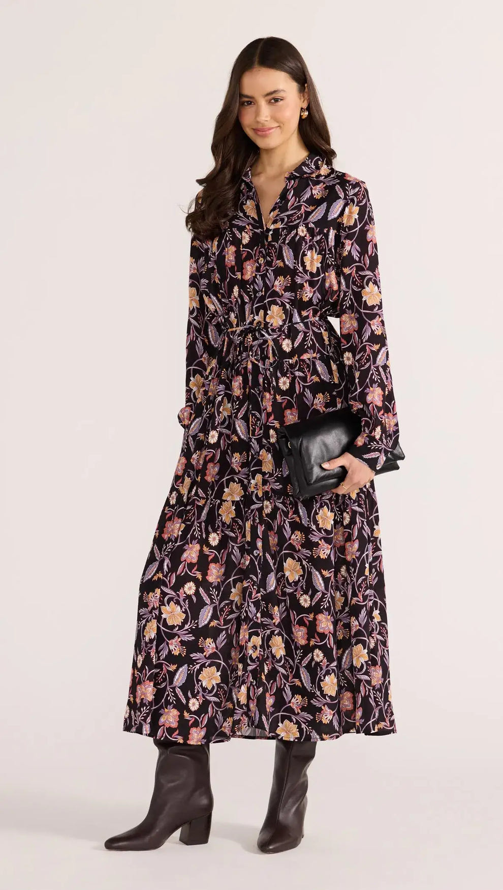 Regal Long Sleeve Midi Dress-DRESSES - MIDI-MINKPINK