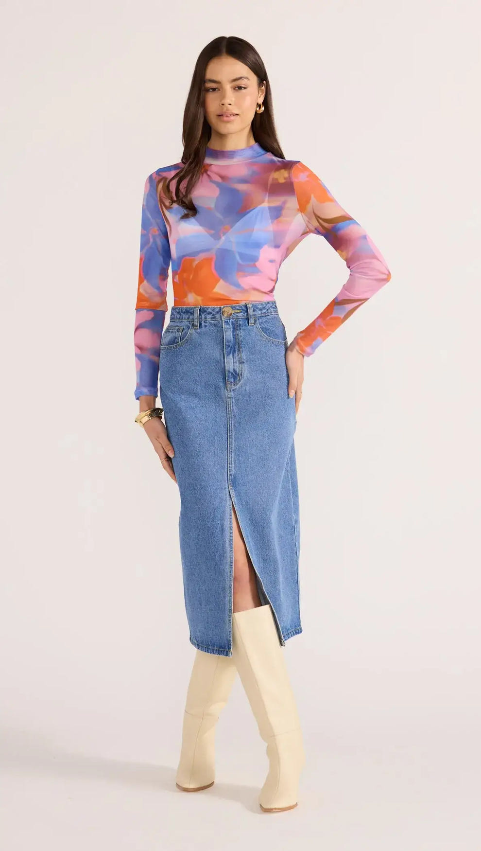Sommer Mesh Skivvy Top-TOPS - LONG SLEEVE-MINKPINK