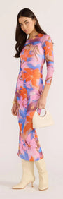 Sommer Ruched Mesh Midi Dress-DRESSES - MIDI-MINKPINK
