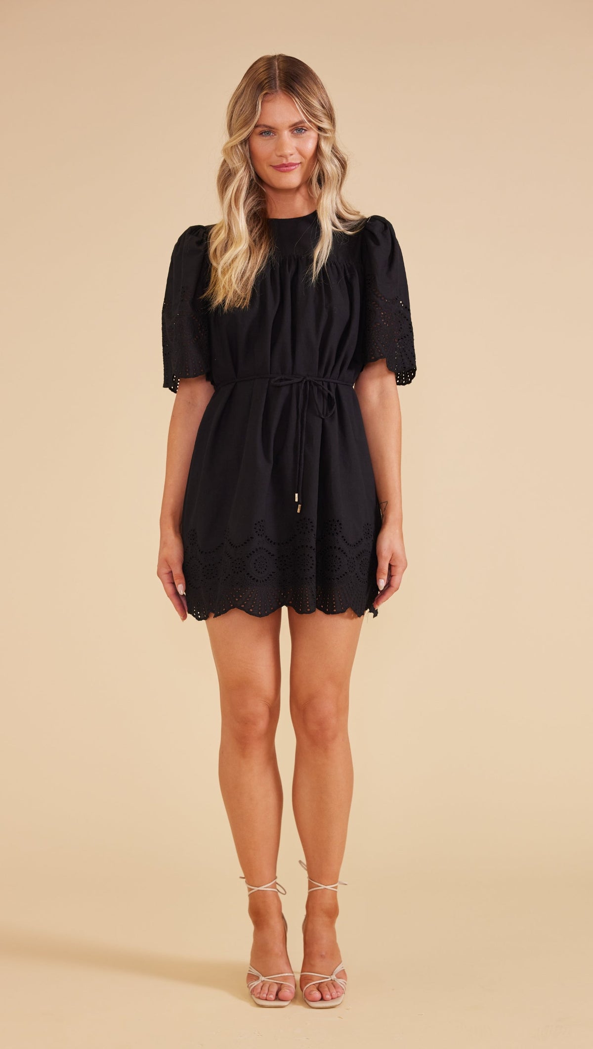 STARLING SHIFT MINI DRESS BLACK