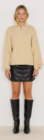 Varsity Cable Knit Sweater-KNITWEAR - JUMPERS-MINKPINK