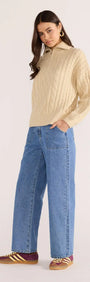 Varsity Cable Knit Sweater-KNITWEAR - JUMPERS-MINKPINK