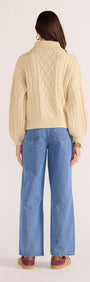 Varsity Cable Knit Sweater-KNITWEAR - JUMPERS-MINKPINK