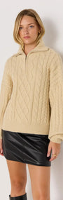 Varsity Cable Knit Sweater-KNITWEAR - JUMPERS-MINKPINK