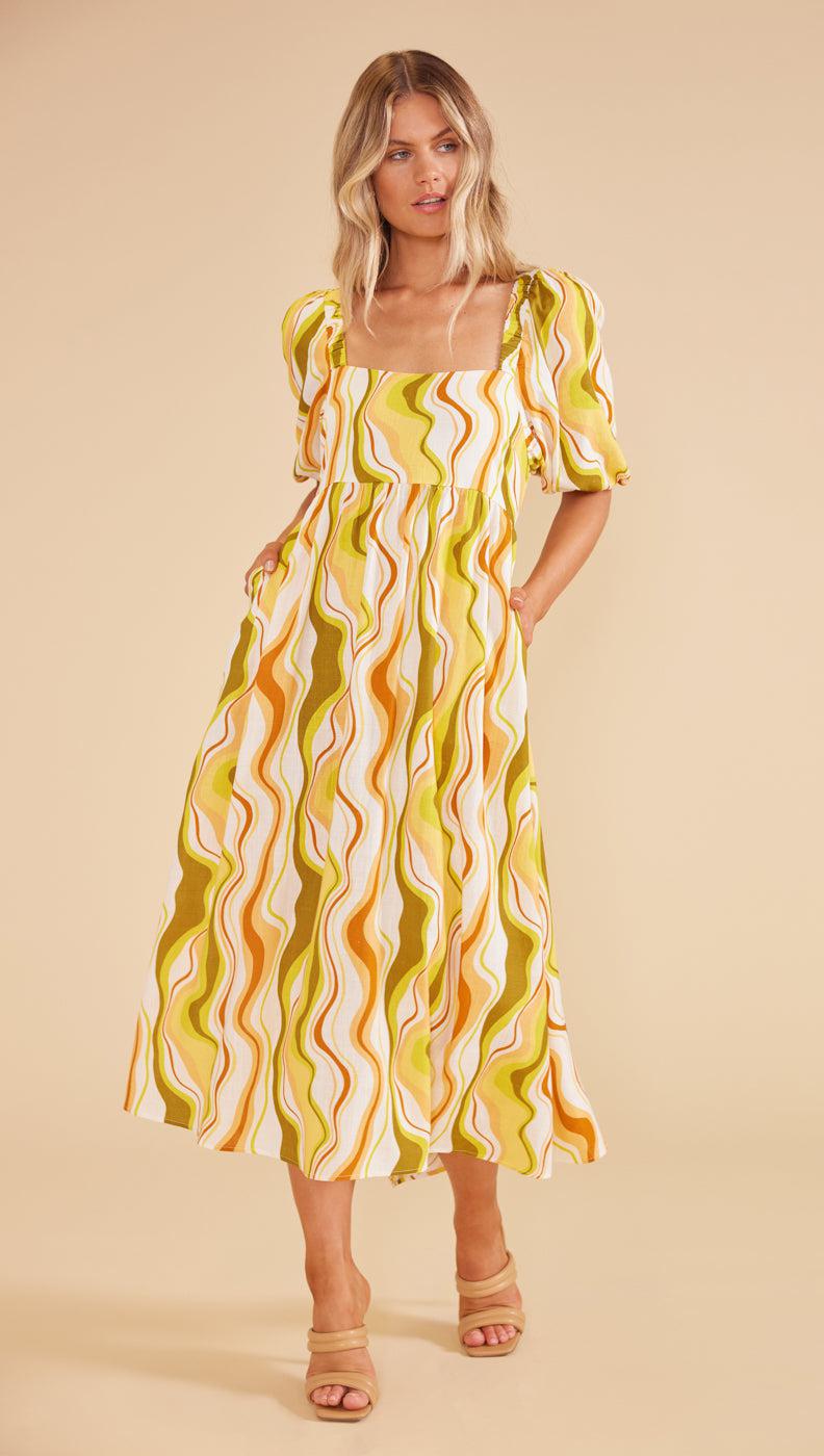 ZIGGY TIE BACK MIDI DRESS