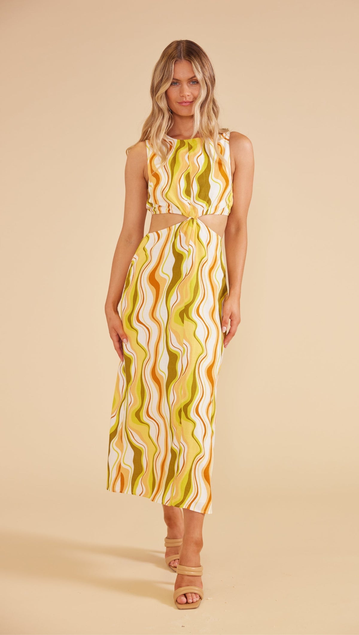 Ziggy Twist Front Cut Out Midi Dress