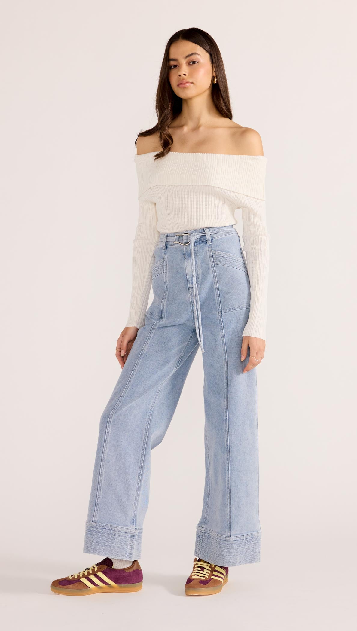 ZOE OFF SHOULDER KNIT TOP-TOPS - LONG SLEEVE-MINKPINK