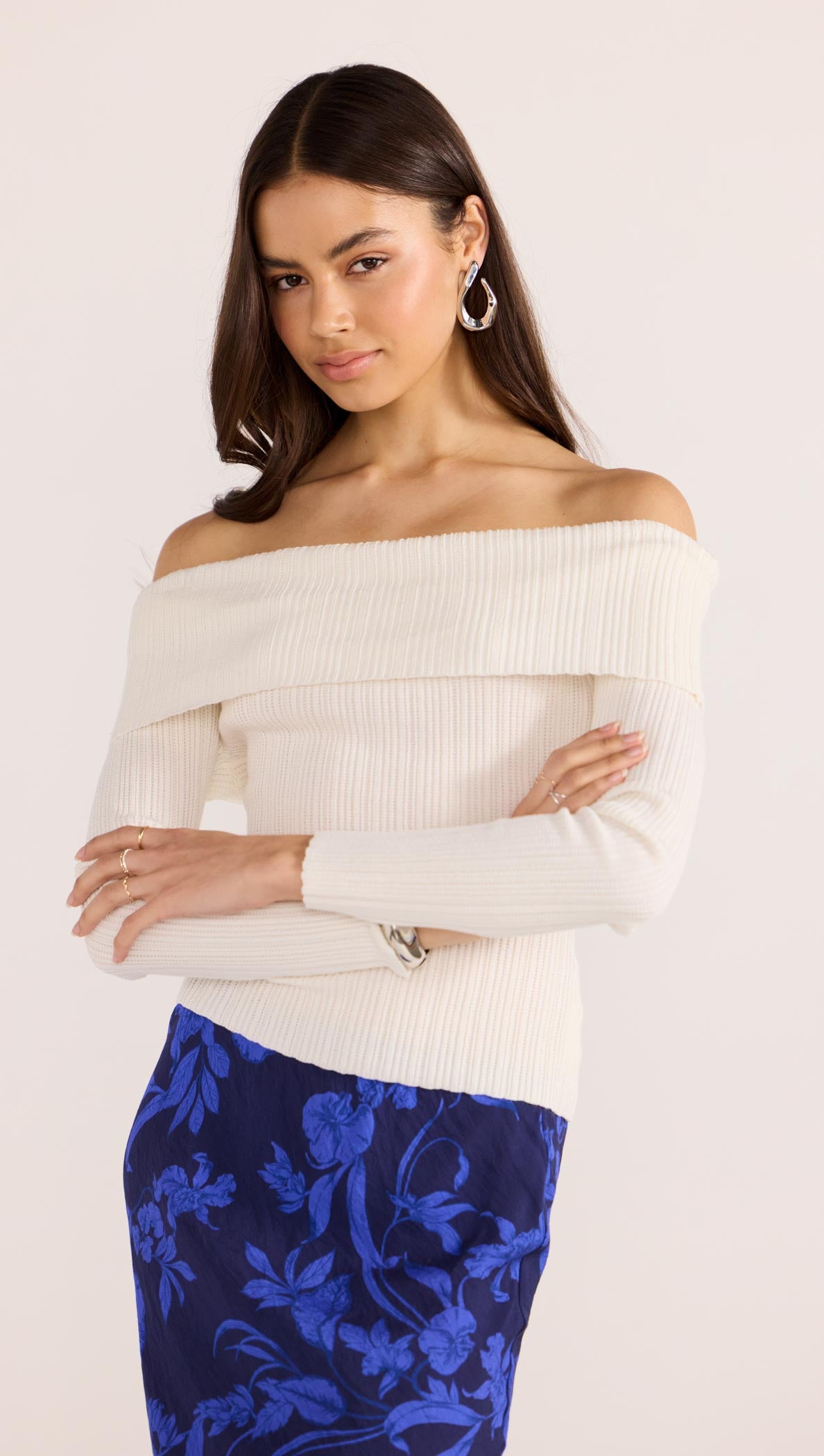 ZOE OFF SHOULDER KNIT TOP-TOPS - LONG SLEEVE-MINKPINK