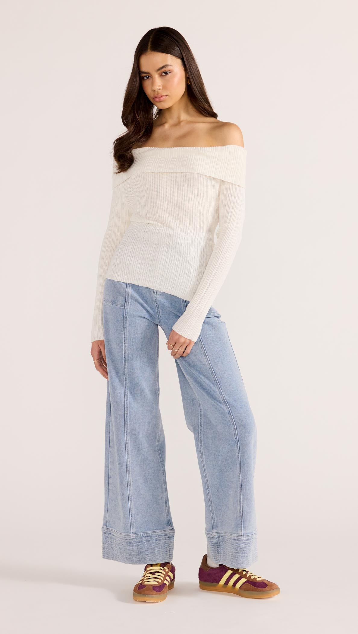 ZOE OFF SHOULDER KNIT TOP-TOPS - LONG SLEEVE-MINKPINK