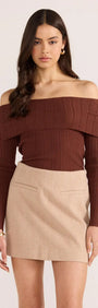 Zoe Off Shoulder Knit Top-TOPS - LONG SLEEVE-MINKPINK